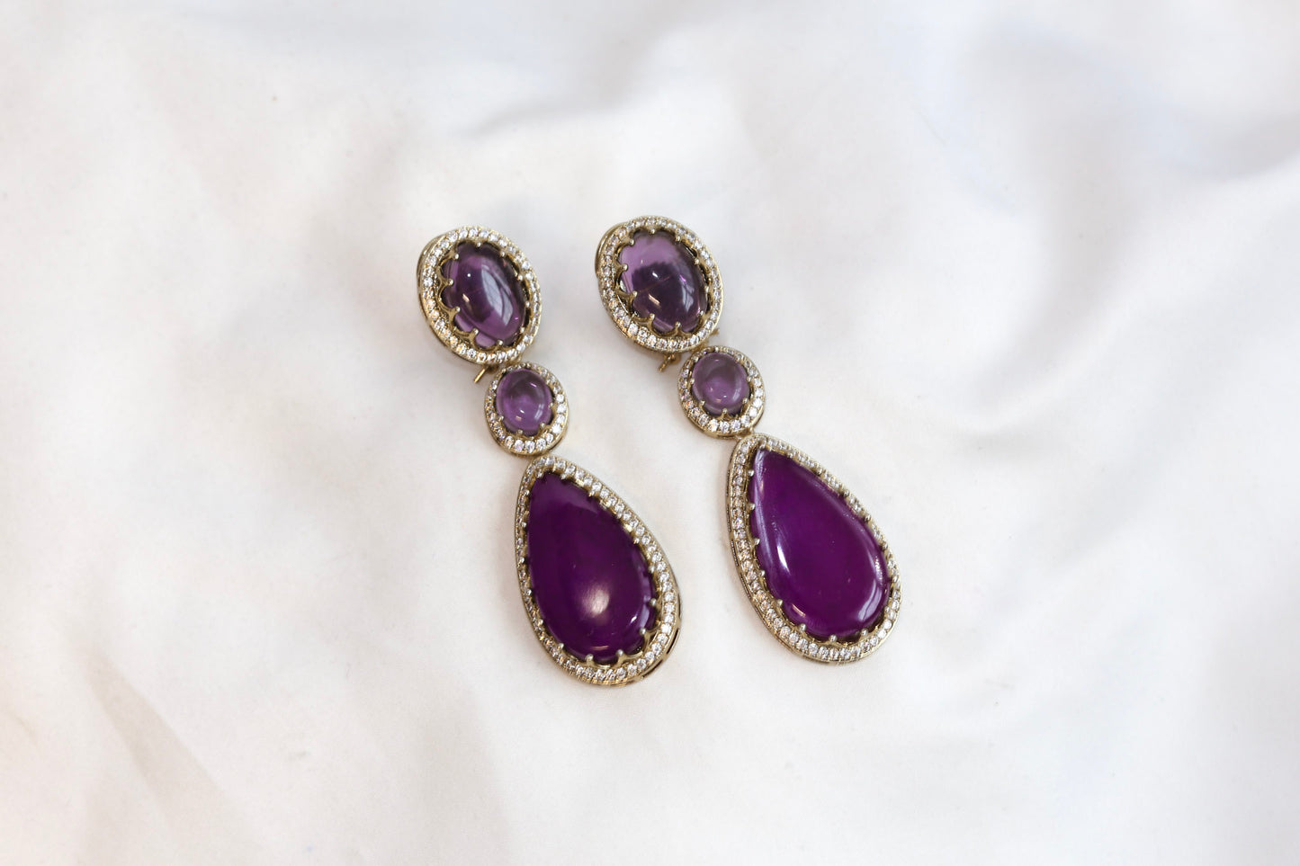 Rohita Pota Doublet Earrings - Purple (101-55)