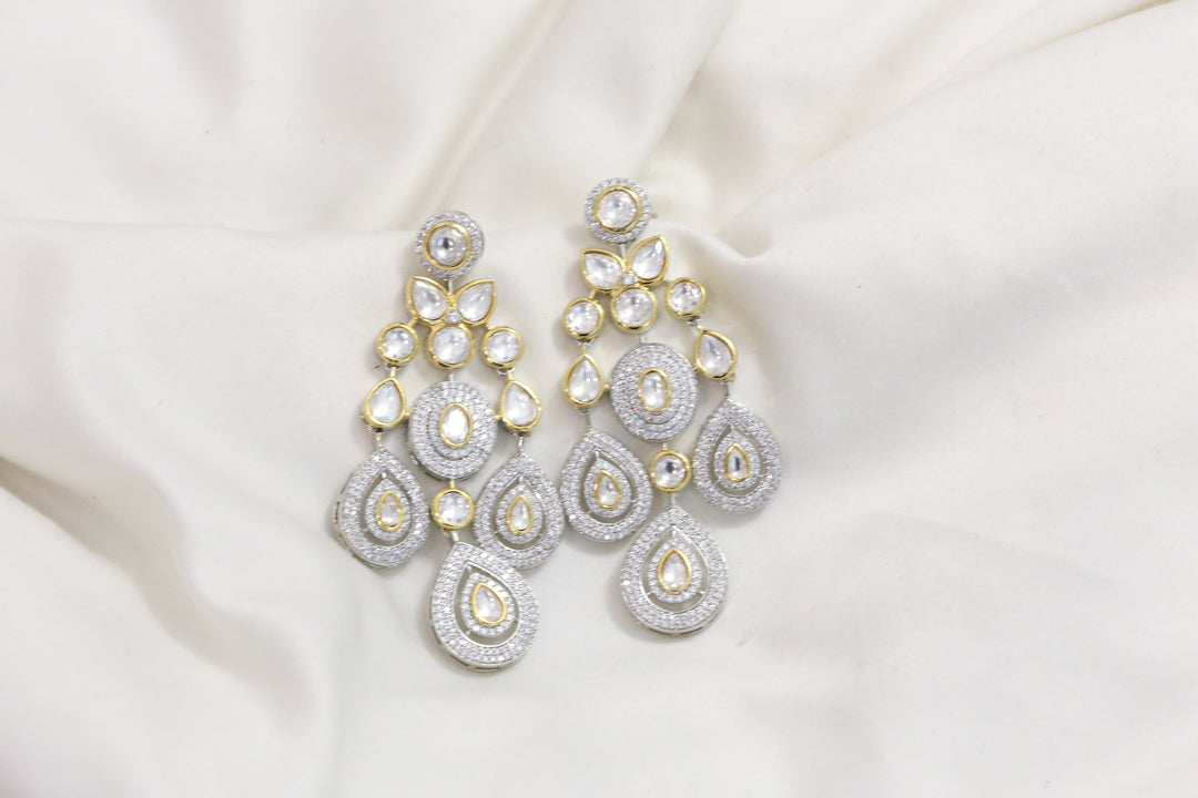Micro CZ Kundan Polki Earrings