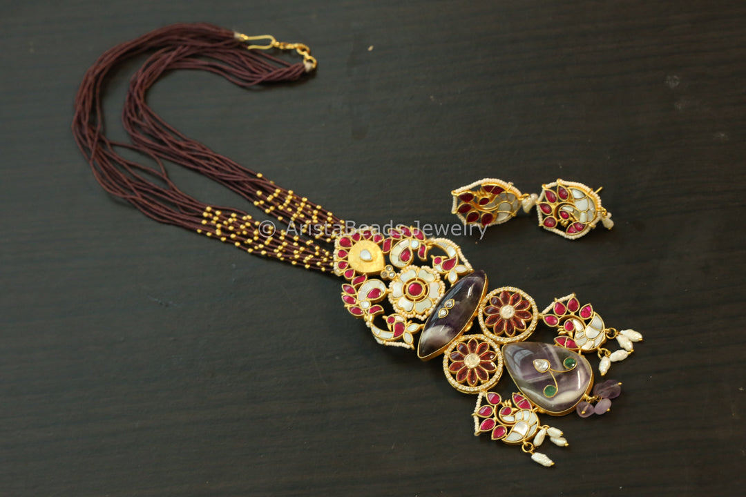 Amethyst Jadau, MOP & Inlay Fusion Pendant Set (Removable)