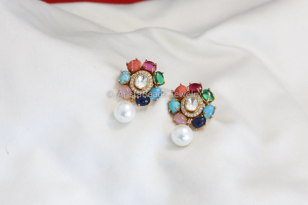 Navratan Polki Earrings