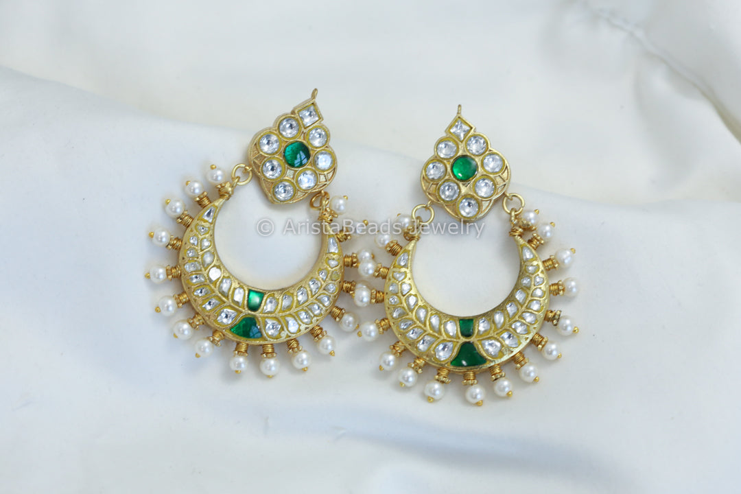 Clear Green Jadau Kundan Chandali