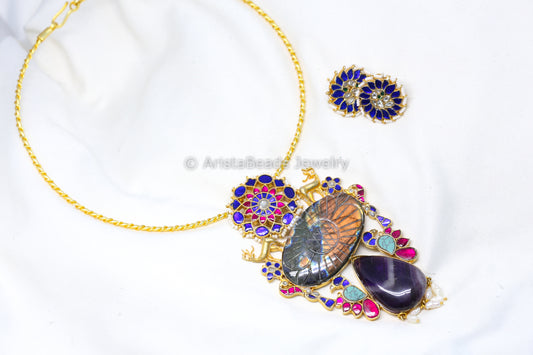 Jadau Fusion Hasli Set - Labradorite (Removable)