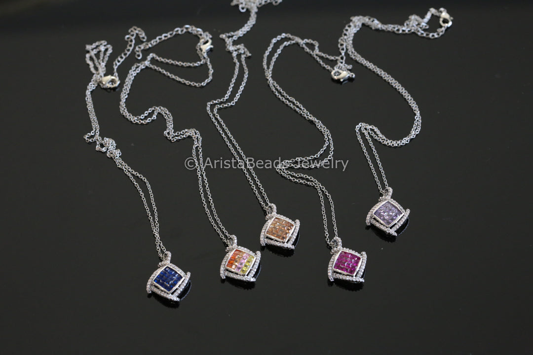 Dainty Non Tarnish Invisible Setting Necklace - Style 11