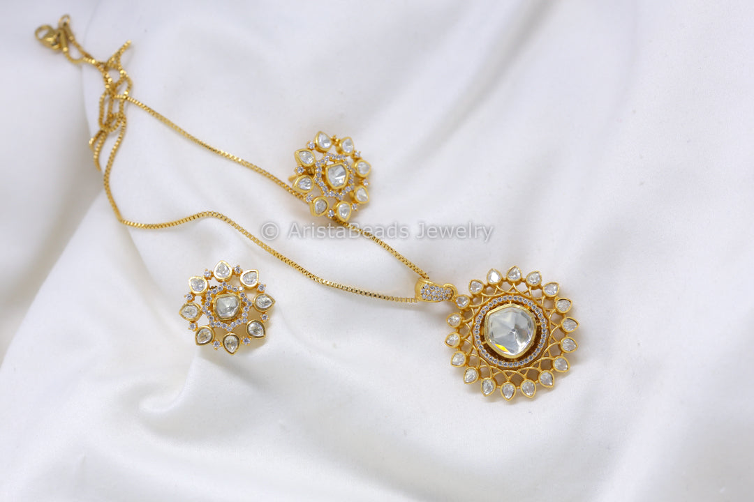 Anamika Real Moissanite Pendant Set (103-46)