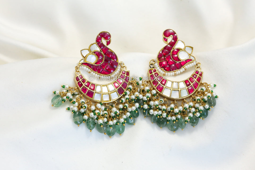 Jadau Kundan Swan Earrings