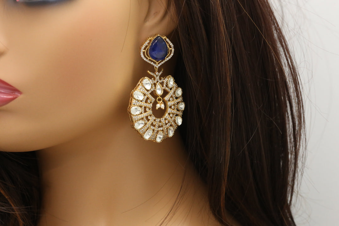 Mangatrai Look Mehndi Polish Chandbaali - Blue Doublet