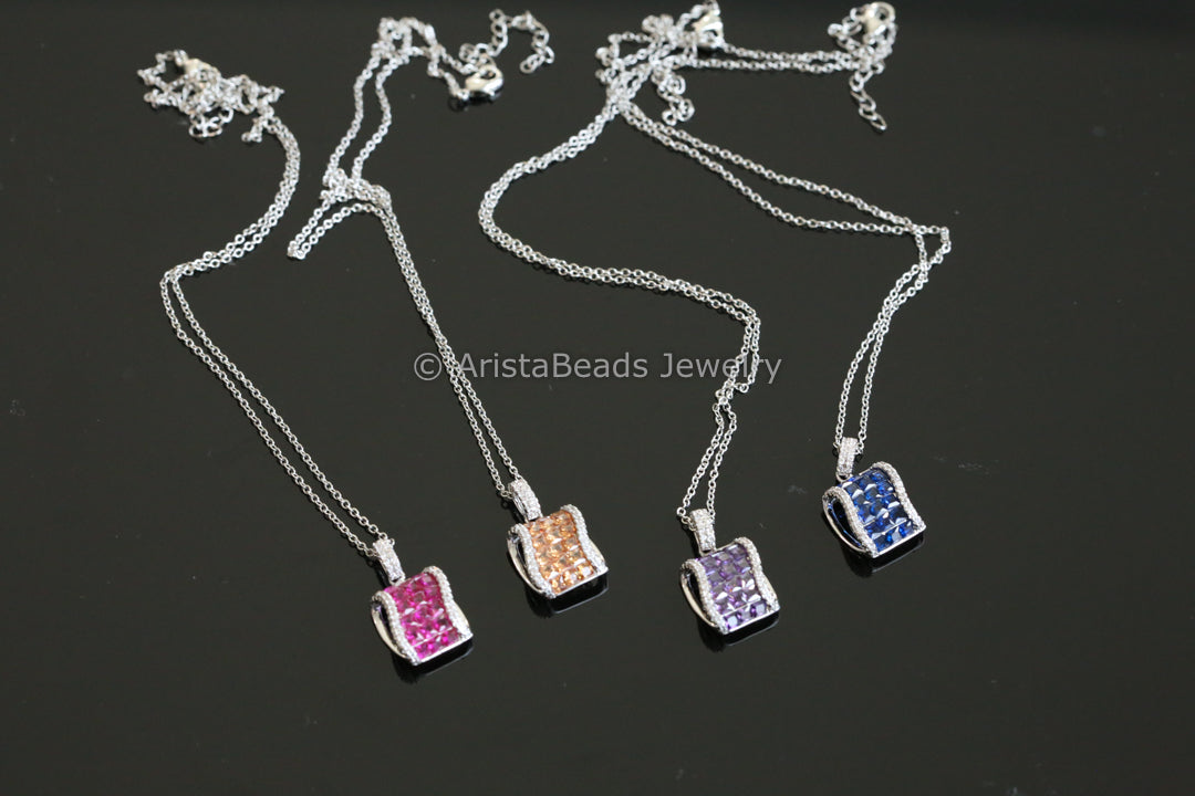 Dainty Non Tarnish Invisible Setting Necklace - Style 7