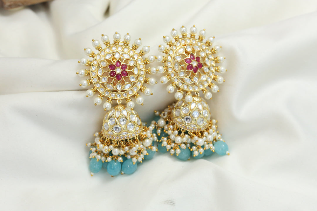 Extra Large Stud Kundan Jhumka