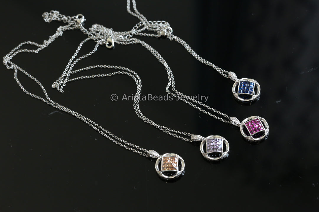 Dainty Non Tarnish Invisible Setting Necklace - Style 3