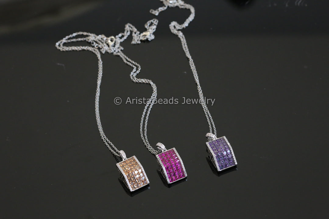 Dainty Non Tarnish Invisible Setting Necklace - Style 9