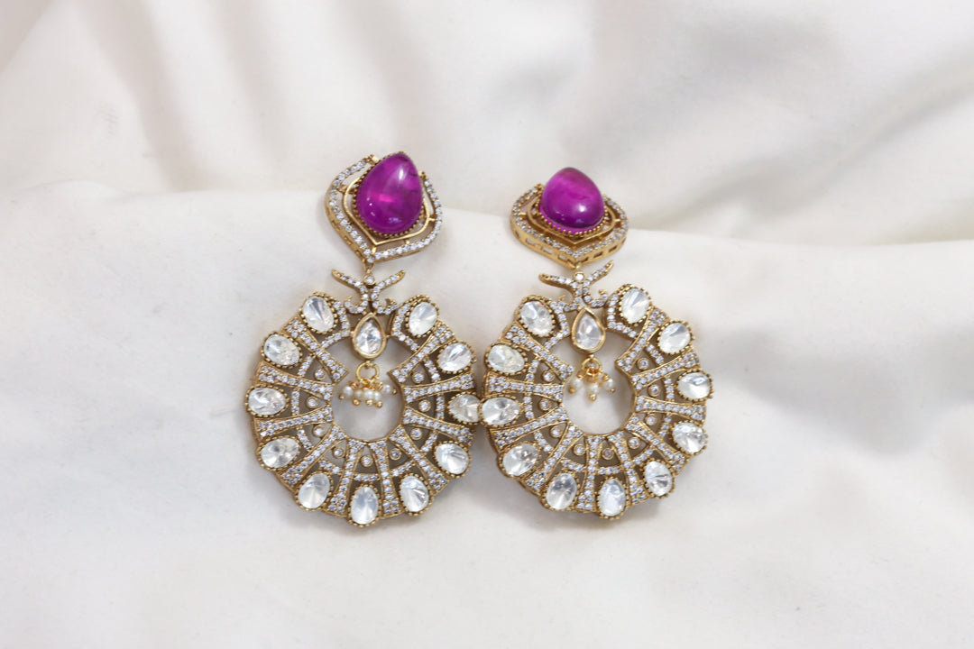 Mangatrai Look Mehndi Polish Chandbaali - Purple Doublet