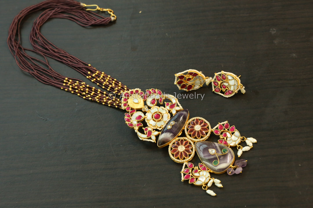 Amethyst Jadau, MOP & Inlay Fusion Pendant Set (Removable)
