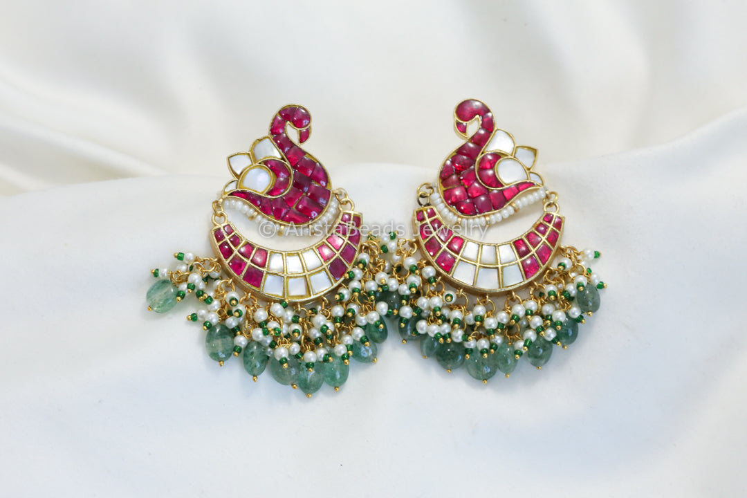 Jadau Kundan Swan Earrings