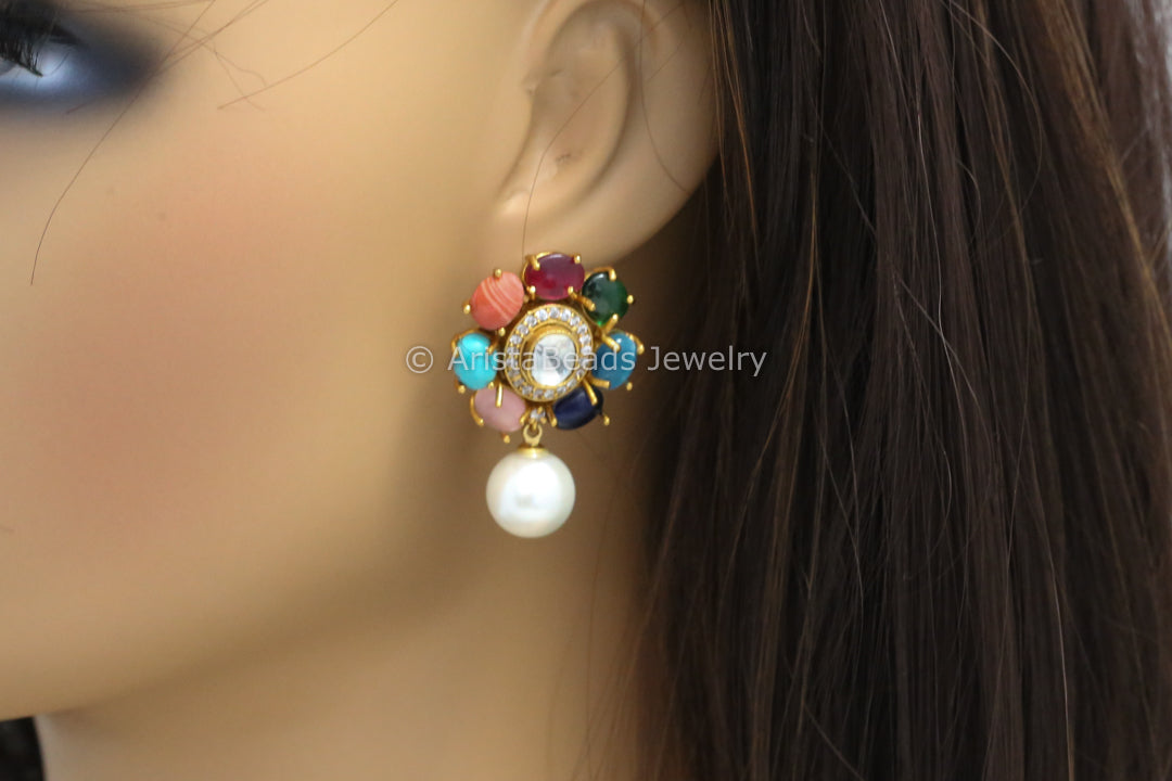 Navratan Polki Earrings
