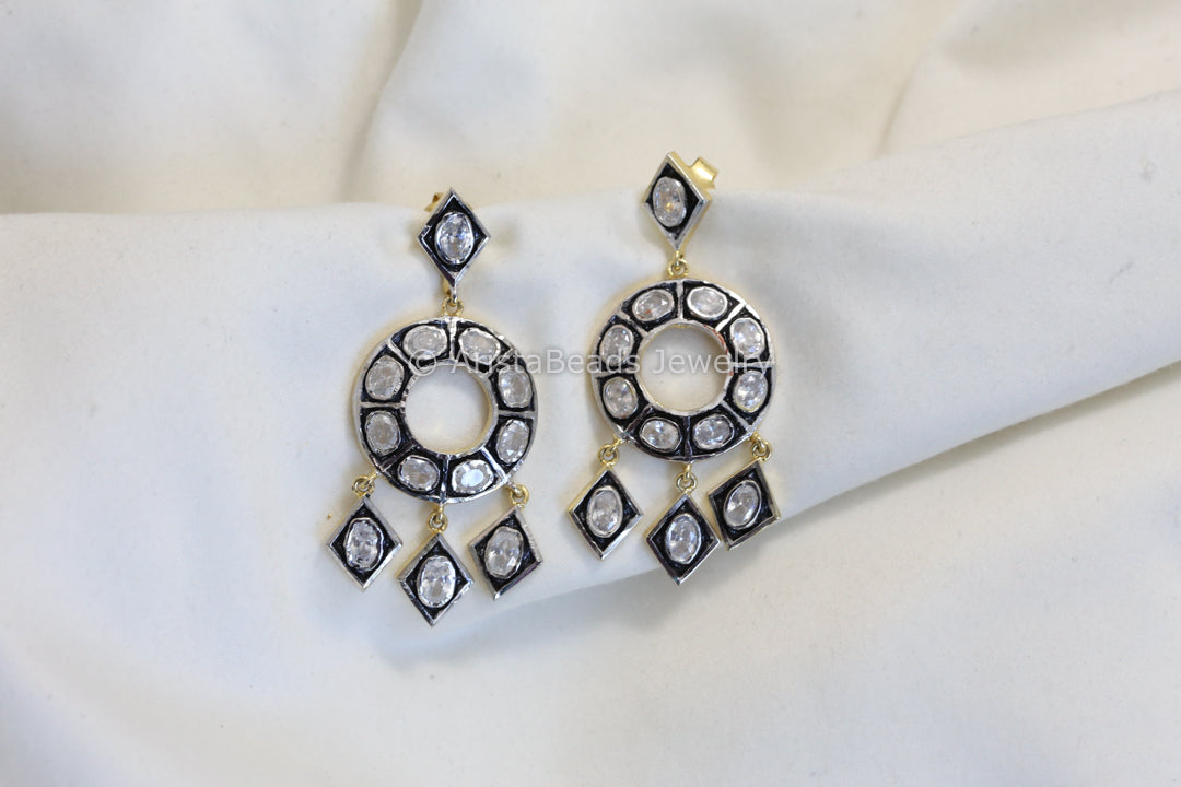 Contemporary Uncut Polki Earrings