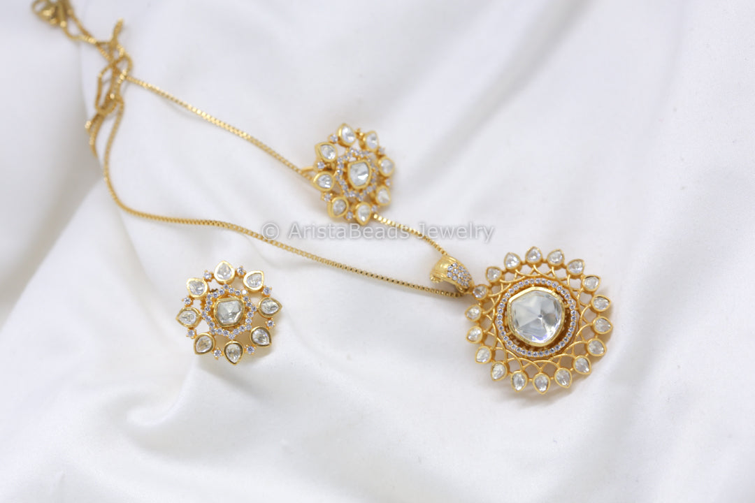 Anamika Real Moissanite Pendant Set (103-46)