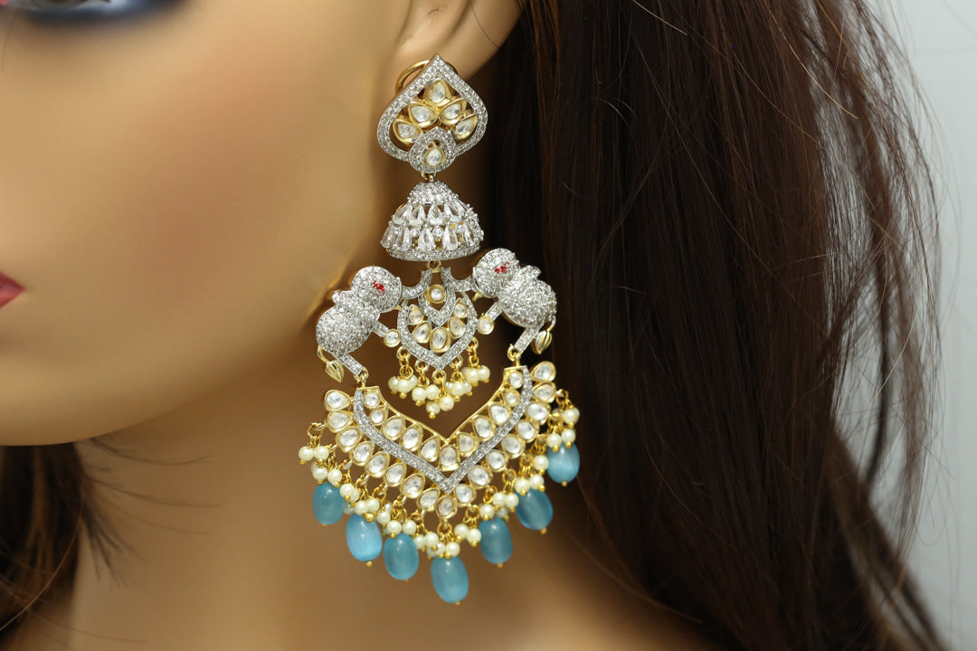 Large Kundan Polki Chandbaali