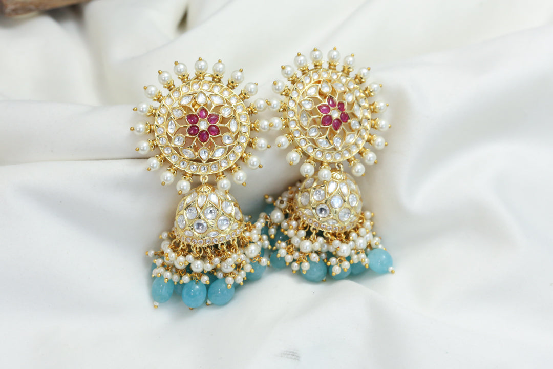Extra Large Stud Kundan Jhumka