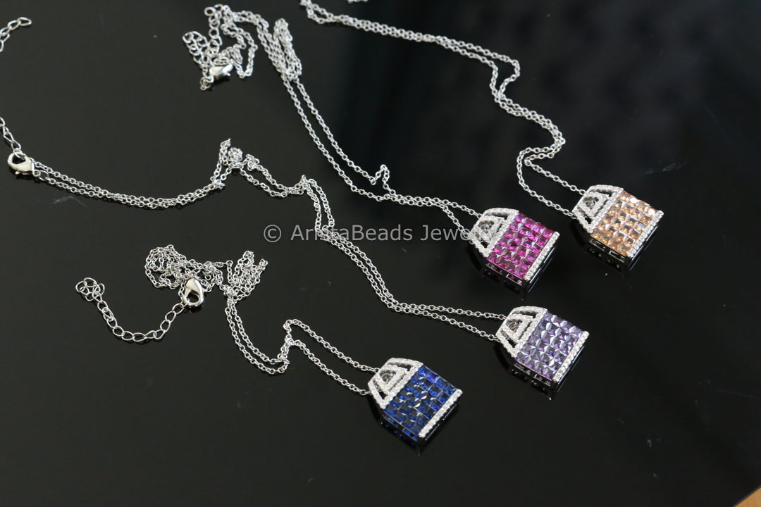 Dainty Non Tarnish Invisible Setting Necklace - Style 10