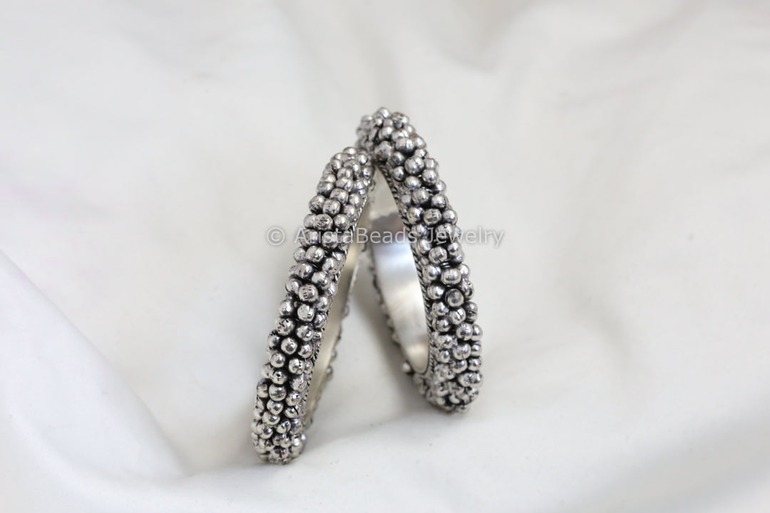 Silver Look Ghungroo Bangle Set