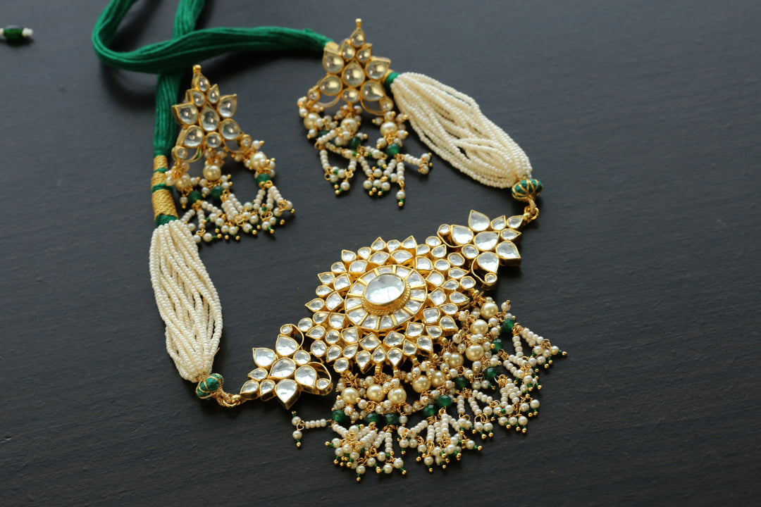 Clear Pachi Kundan Choker Set