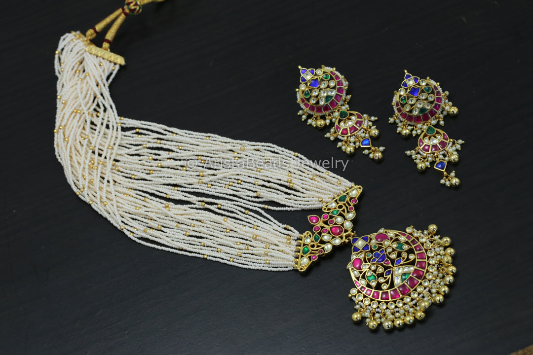 Fine Pachi Kundan Necklace Set
