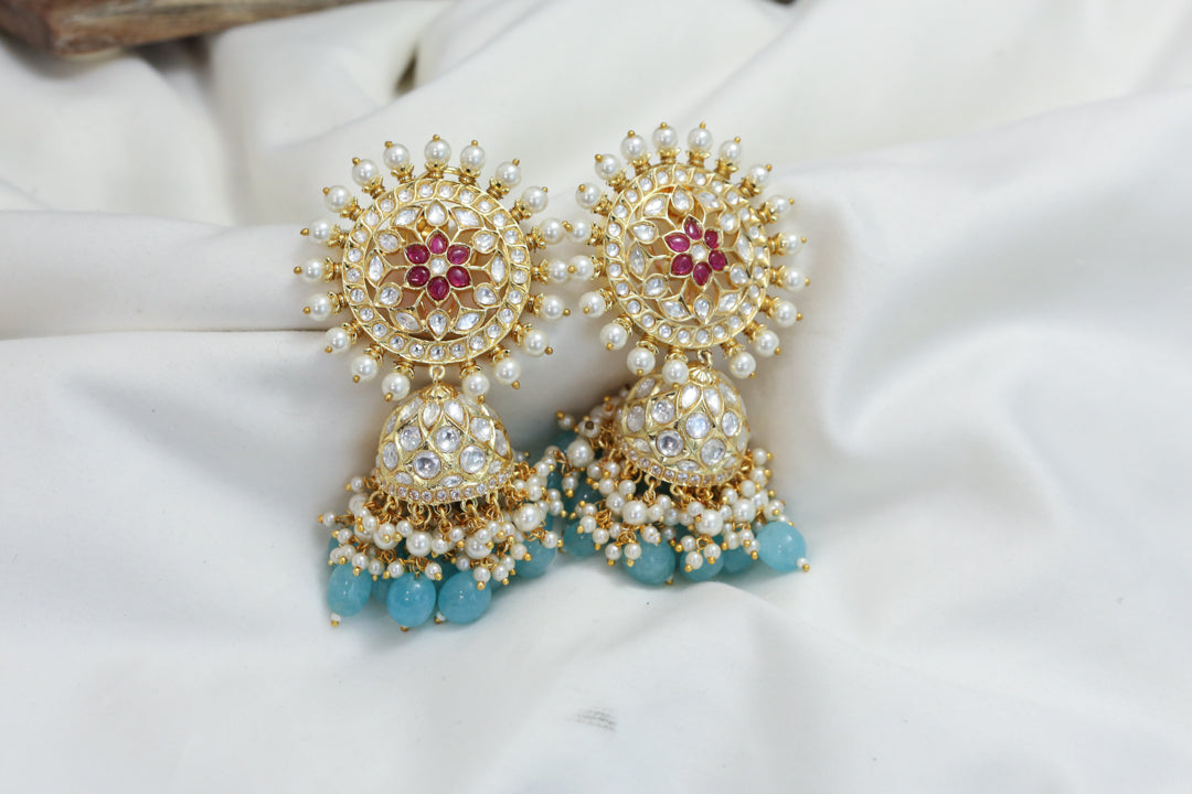 Extra Large Stud Kundan Jhumka
