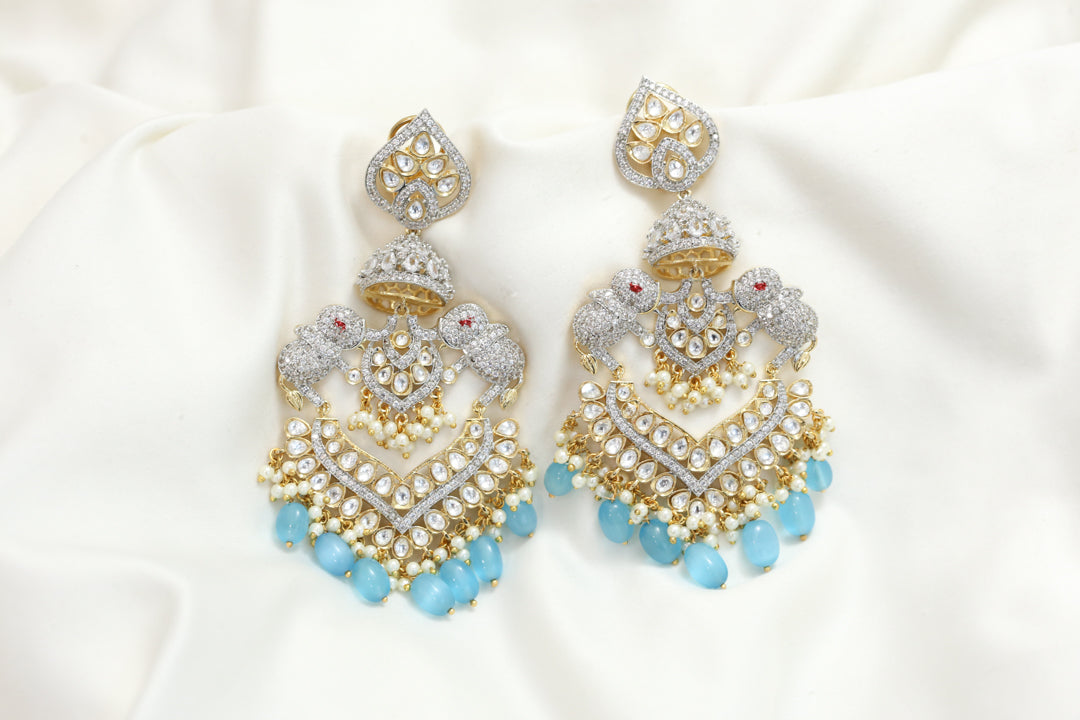 Large Kundan Polki Chandbaali