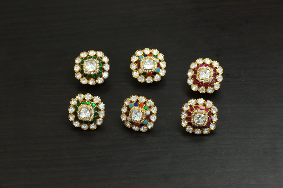 Premium Quality Jadau Polki Kundan Studs