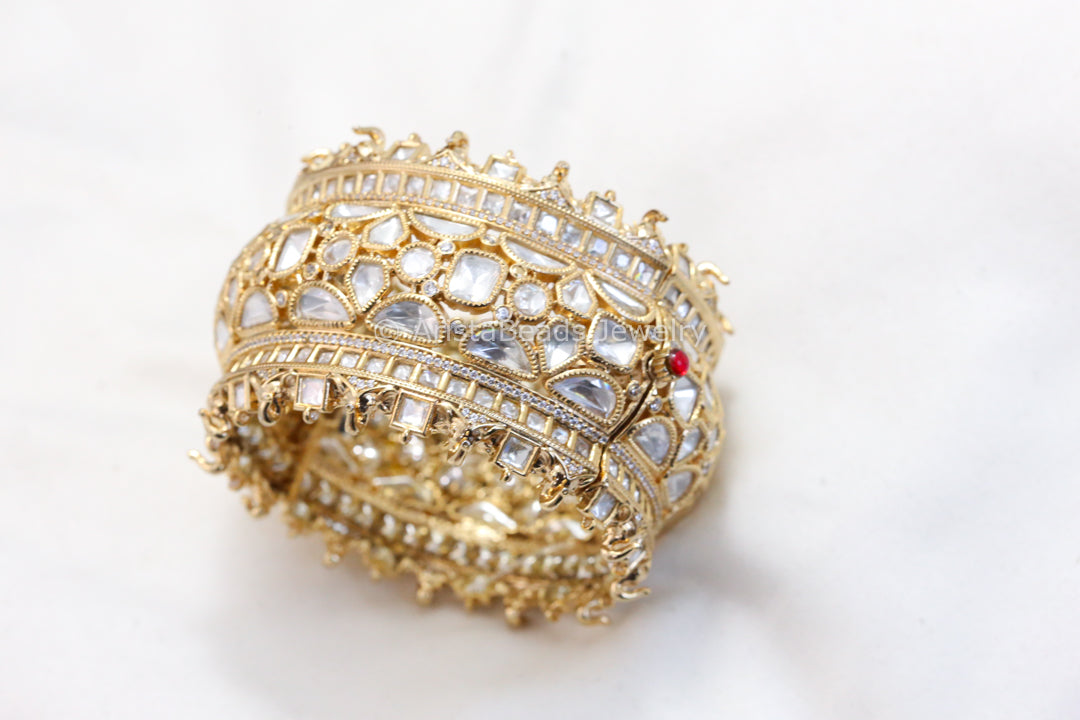 Gajraaj Kundan Polki Look Alike Bangle  (2.4 Openable)