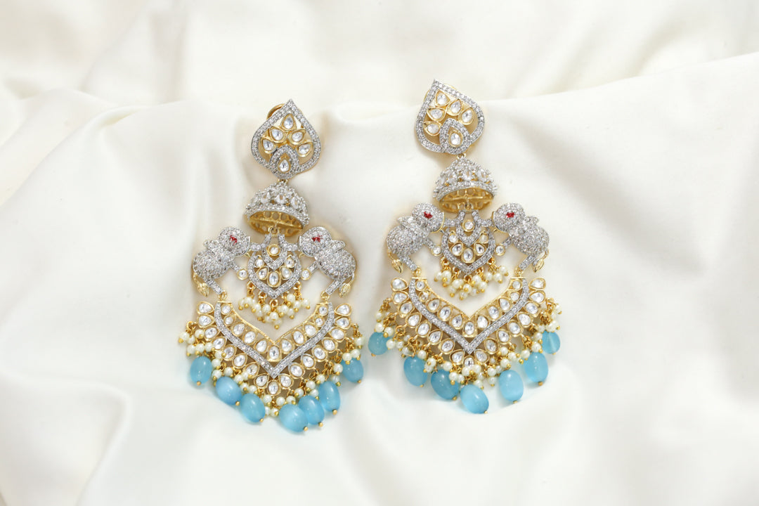 Large Kundan Polki Chandbaali