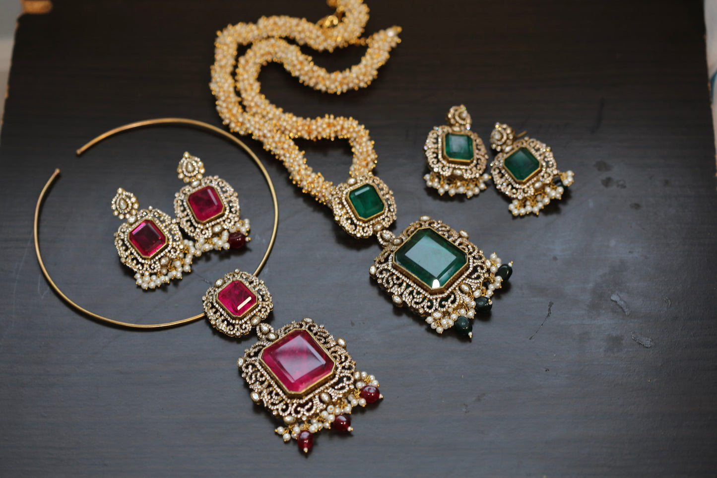 Tuheena Premium Doublet Necklace Set (103-74)