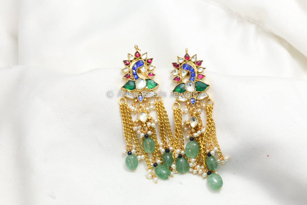Pachi Kundan Tassel Earrings