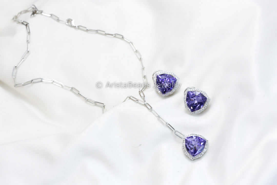 Dainty Austrian Swarovski Crystal Necklace Set