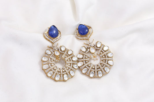 Mangatrai Look Mehndi Polish Chandbaali - Blue Doublet