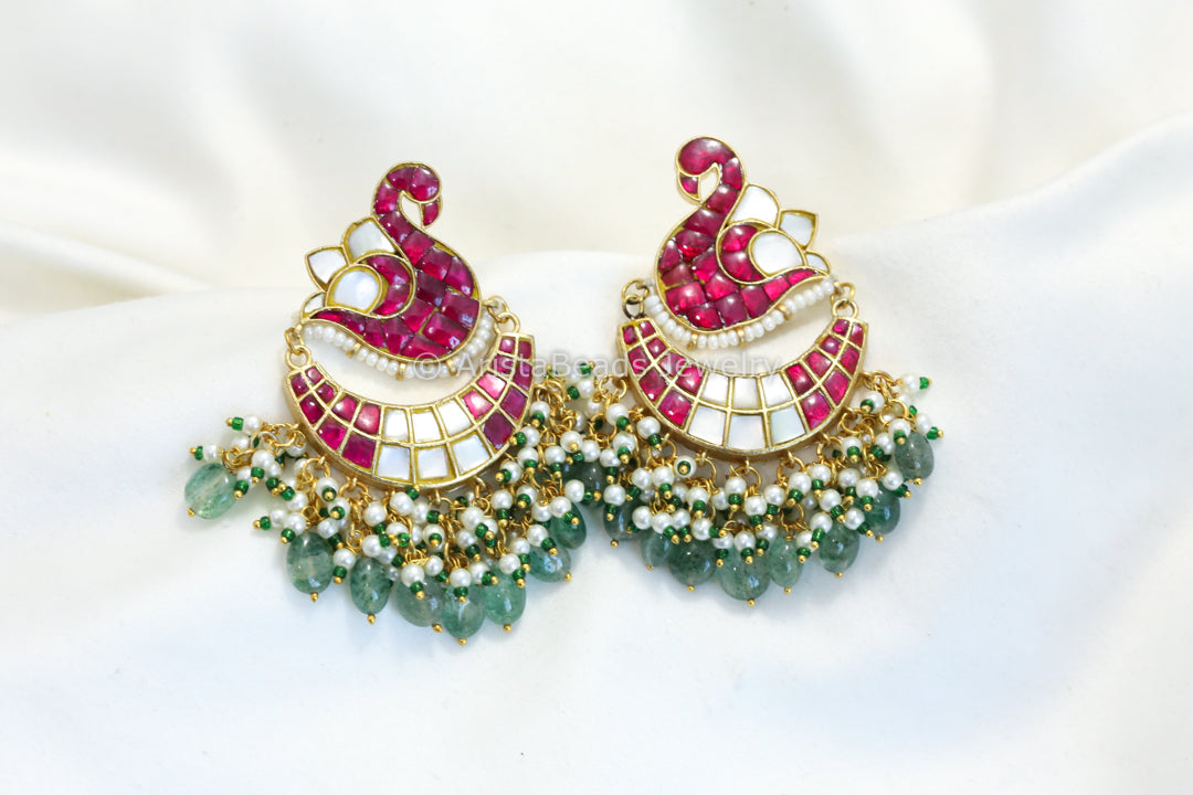 Jadau Kundan Swan Earrings