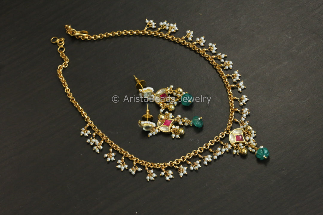 Danity Pachi Kundan Chain Set