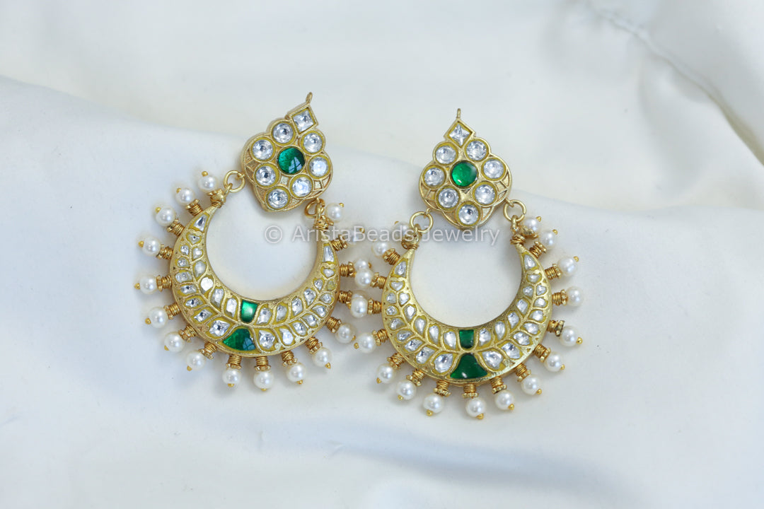 Clear Green Jadau Kundan Chandali