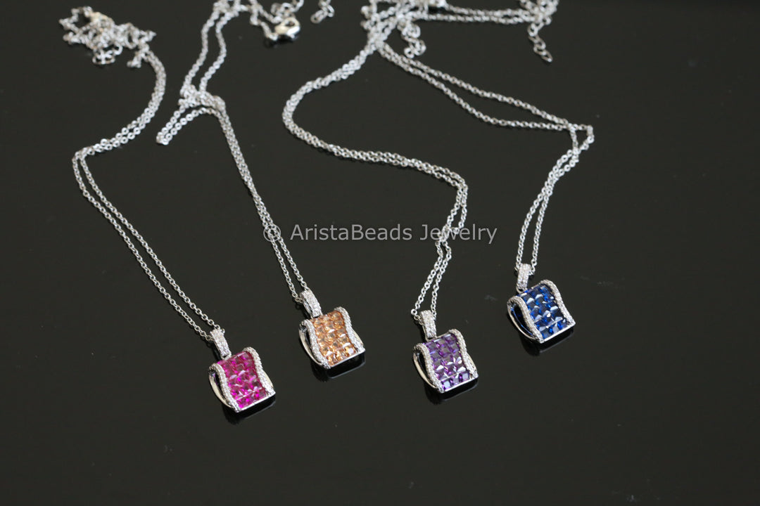 Dainty Non Tarnish Invisible Setting Necklace - Style 7