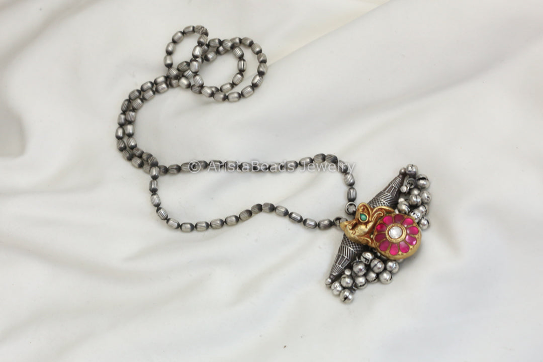 Jadau Tabeez Oxidized Necklace