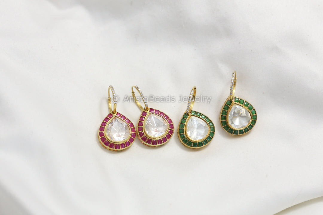 925 Sterling Silver Real Moissanite Hoop Earrings