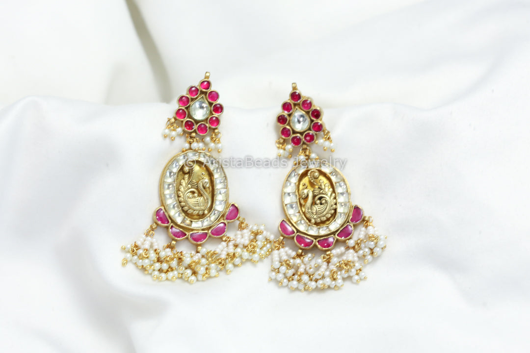 Mayura Jadau Pachi Earrings