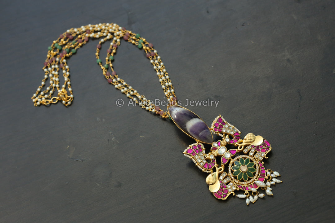 Jadau Fusion Necklace - Amethyst