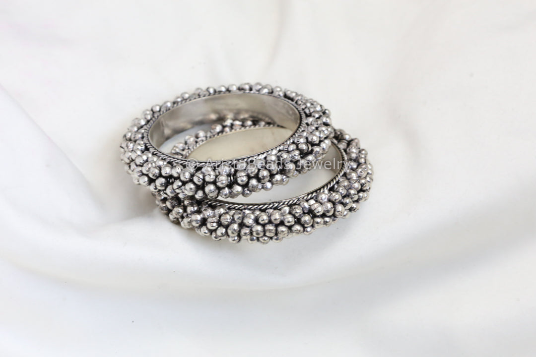 Silver Look Ghungroo Bangle Set