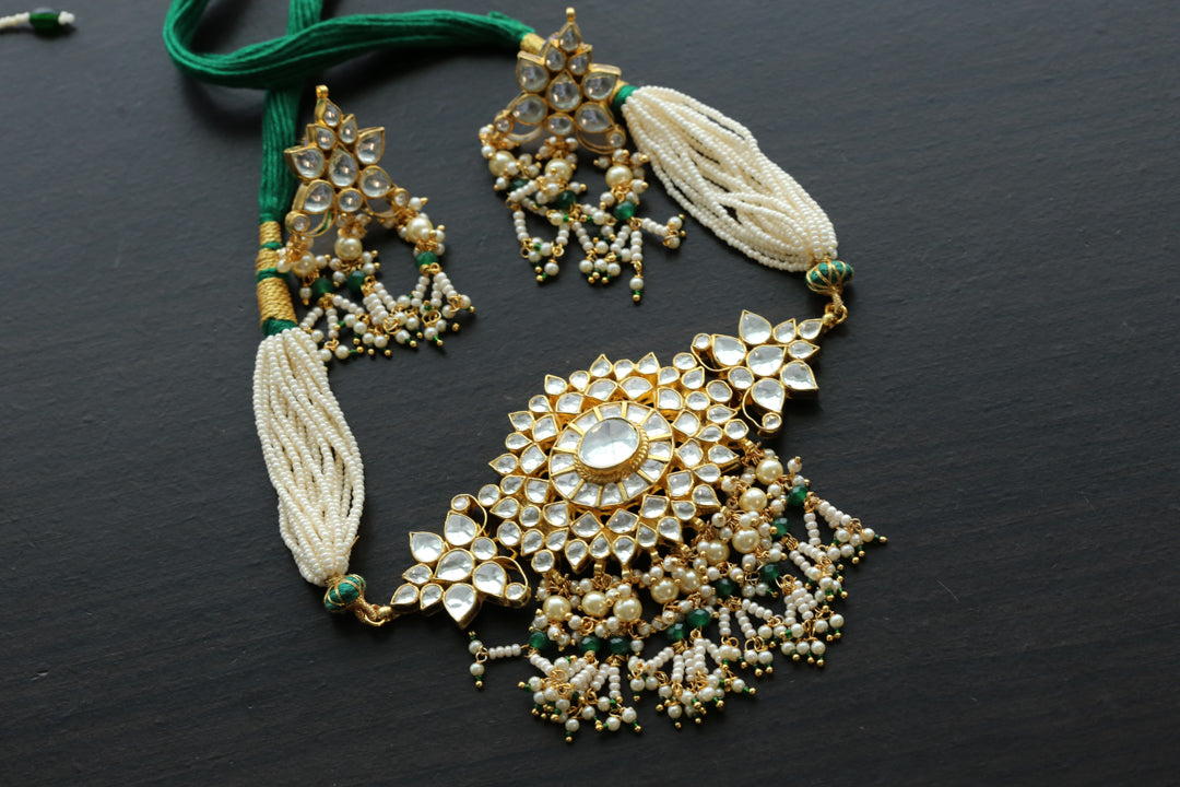 Clear Pachi Kundan Choker Set