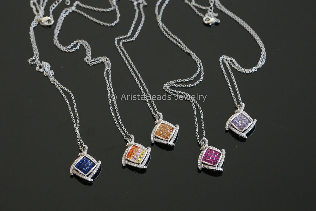 Dainty Non Tarnish Invisible Setting Necklace - Style 11
