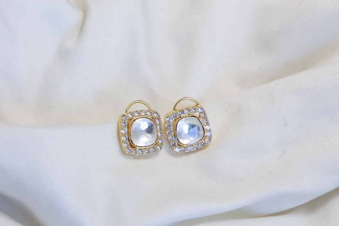 Kundan Polki & CZ Studs