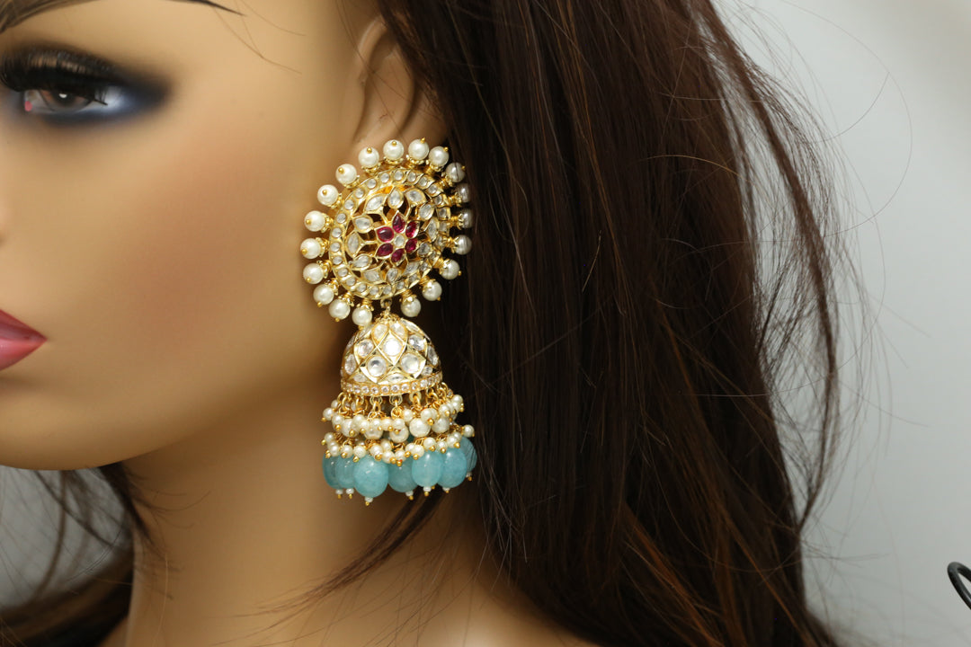 Extra Large Stud Kundan Jhumka