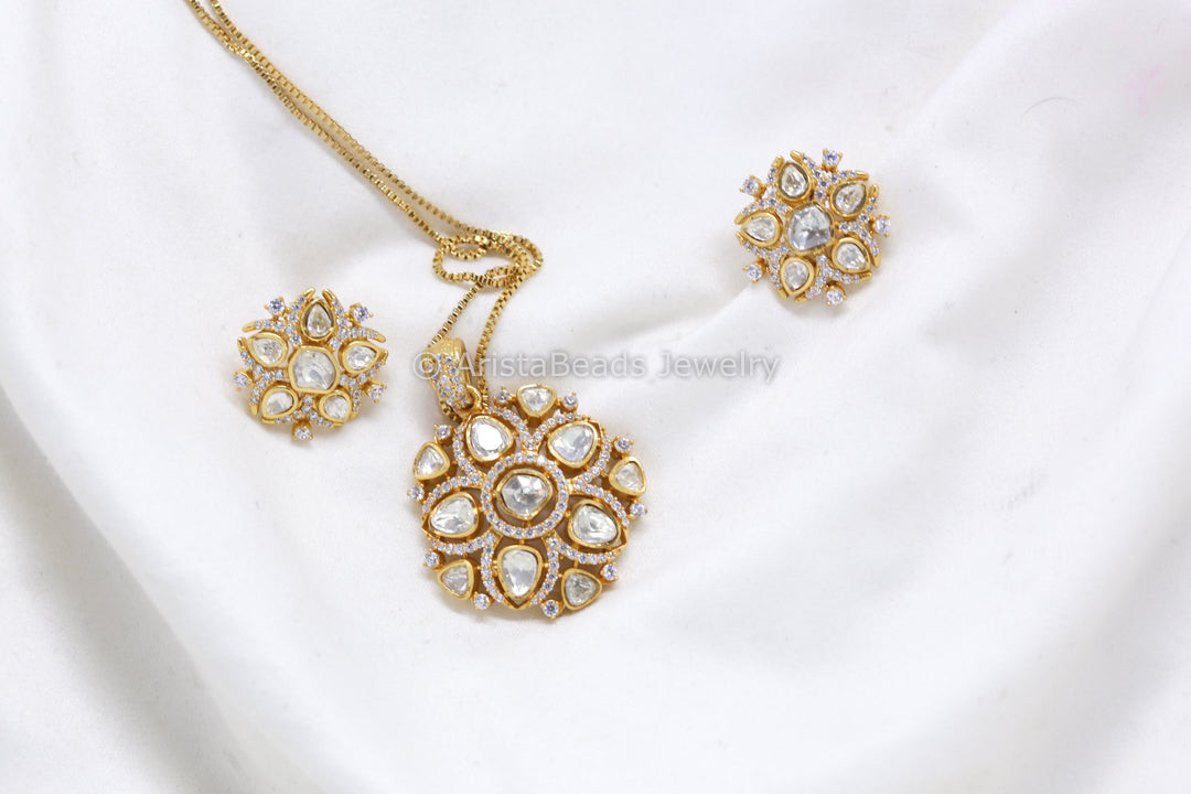 Anamika Real Moissanite Pendant Set (103-48)