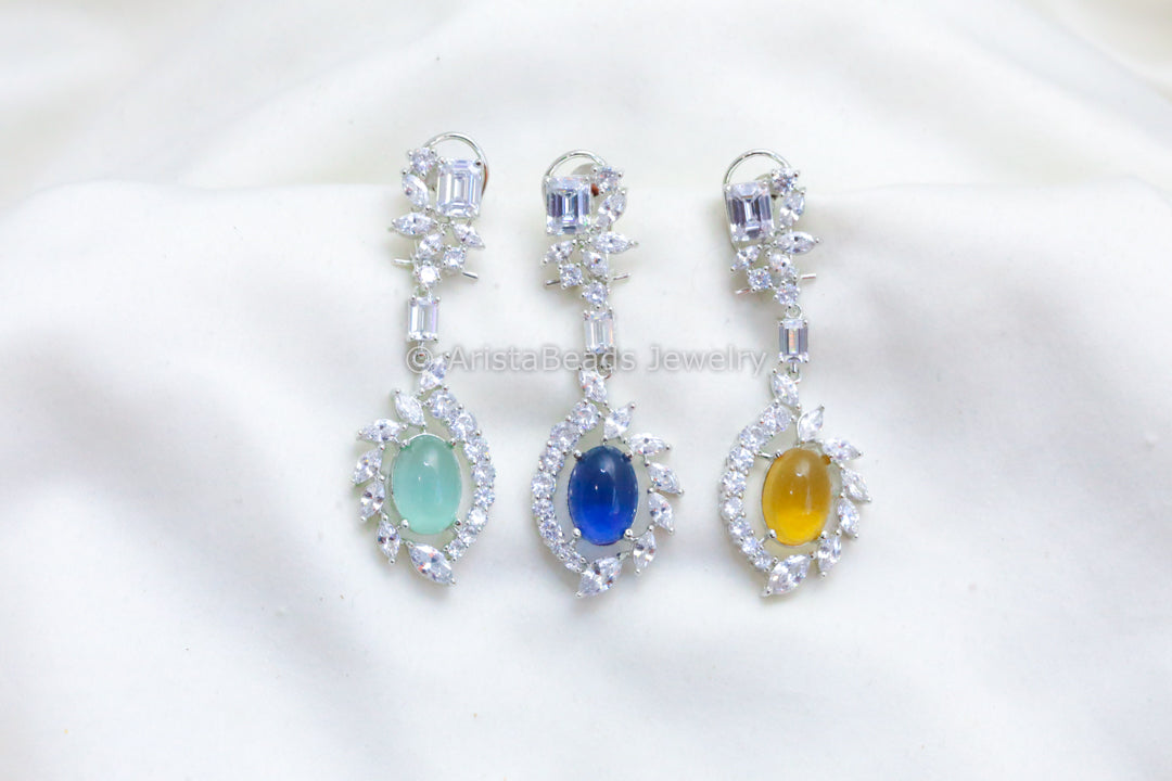 Premium Quality CZ & Doublet Pota Earrings